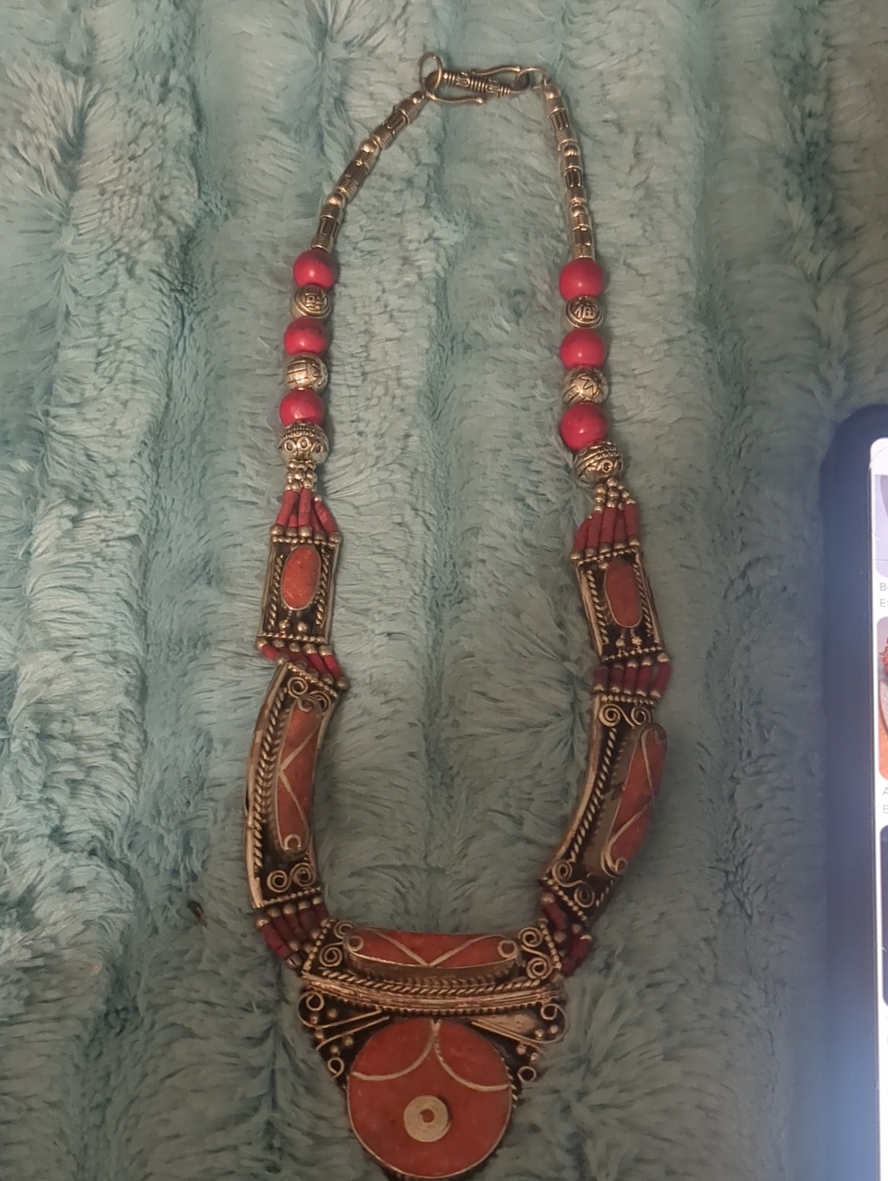 Bohemian Red Stone Pendant Necklace - Women Jewelry
